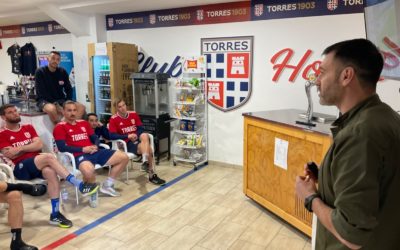 Gianpaolo Imbriani incontra la prima squadra rossoblù